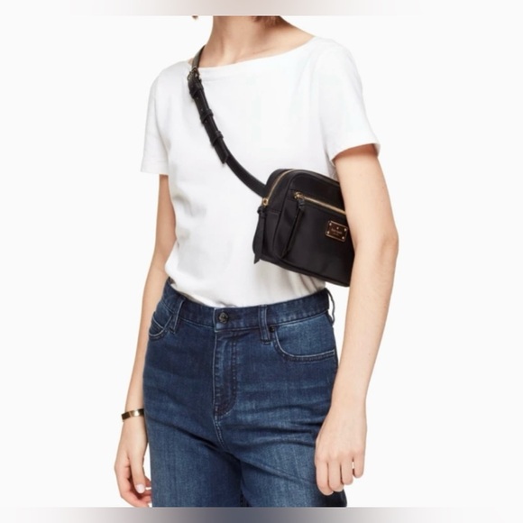 kate spade Handbags - Kate Spade Wilson Road Black Nylon Fanny Medium Belt
Bag NWT
